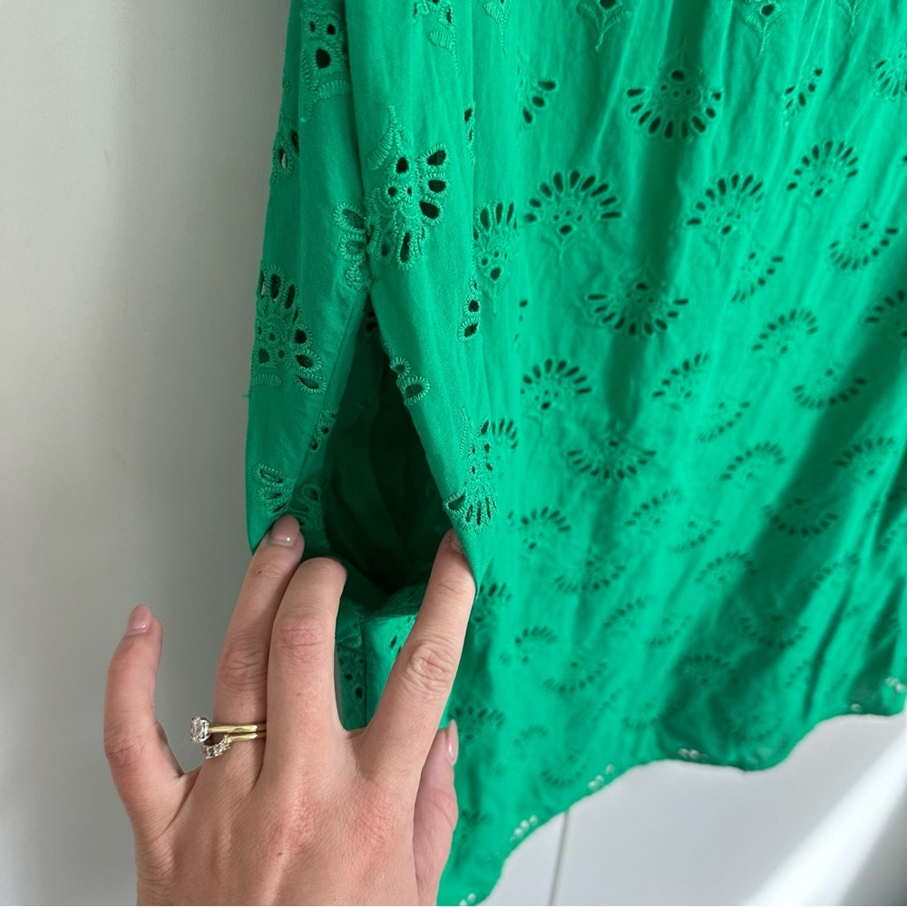Ann Taylor Kelly Green Eyelet Shift Dress - Picture 7 of 7